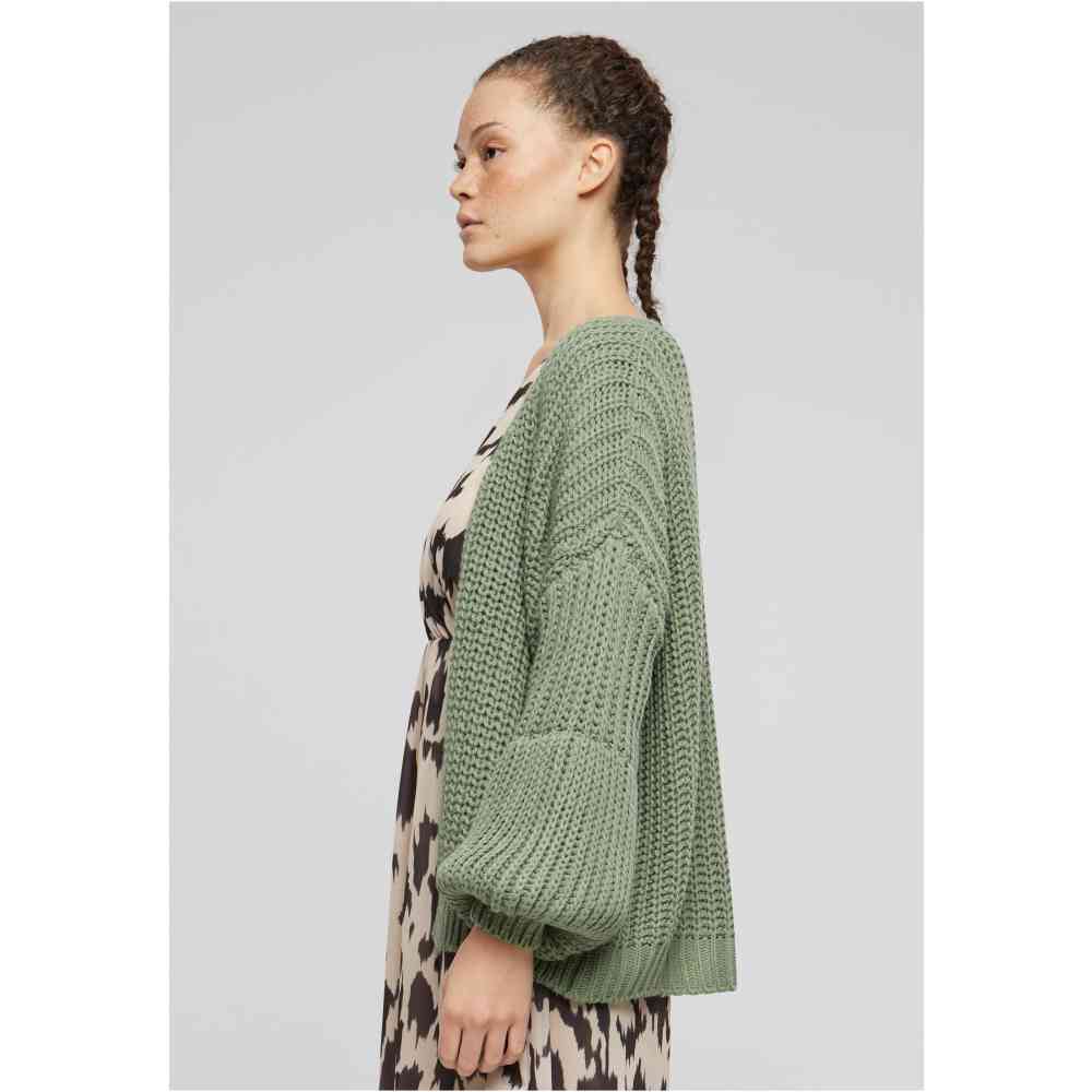 Cloud5ive - Chunky knit with puffer sleeves Cardigan - Green